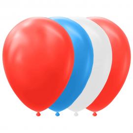 Ballonmix Rød/Hvid/Blå 10-pak