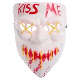Kiss Me Maske LED Gul