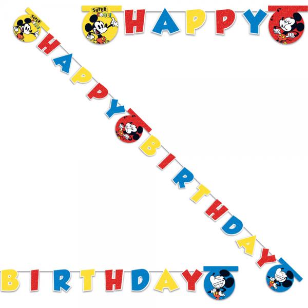 Mickey Mouse Super Cool Happy Birthday Guirlande