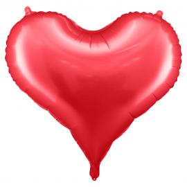 Stor Hjerteformet Ballon Satin Rød
