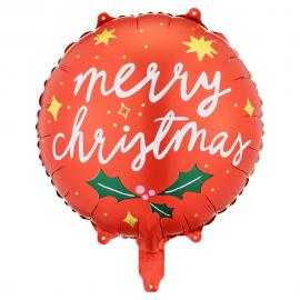 Rund Folieballon Merry Christmas