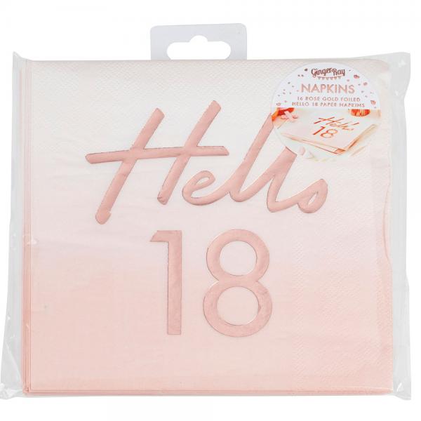 Servietter Roseguld Hello 18