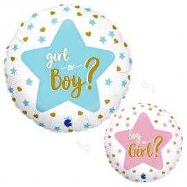 Rund Girl or Boy Folieballon