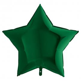 Stor Folieballon Stjerne Mørkegrøn