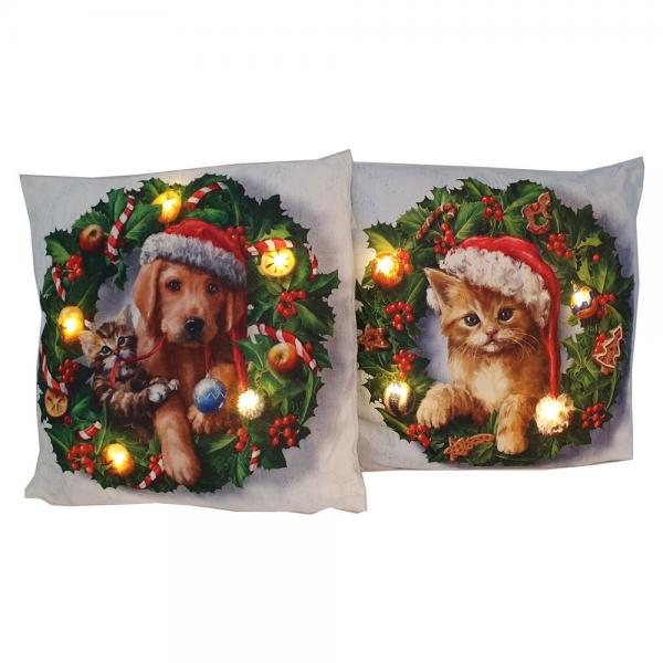 LED Julepude Kat og Hund