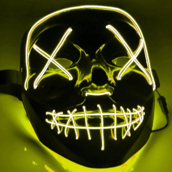 El Wire Purge LED Maske Gul