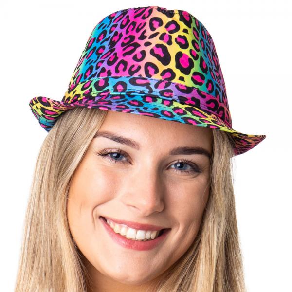 Trilby Hat Regnbuefarvet Leopard