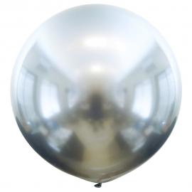 Stor Latex Ballon Chrome Sølv