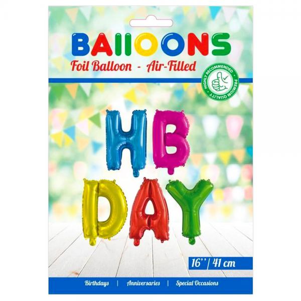 Folieballoner Happy Birthday Flerfarvet