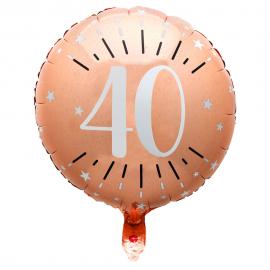 40 Års Folieballon Birthday Party Rosaguld