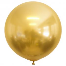 Stor Latex Ballon Chrome Guld