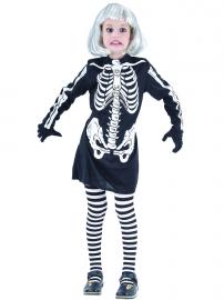 Maliciös Skeletkjole Børnekostume