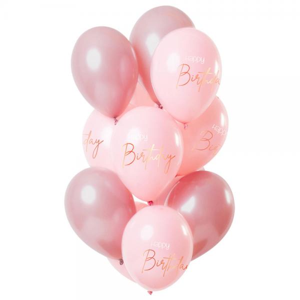 Happy Birthday Balloner Lyserd & Pink