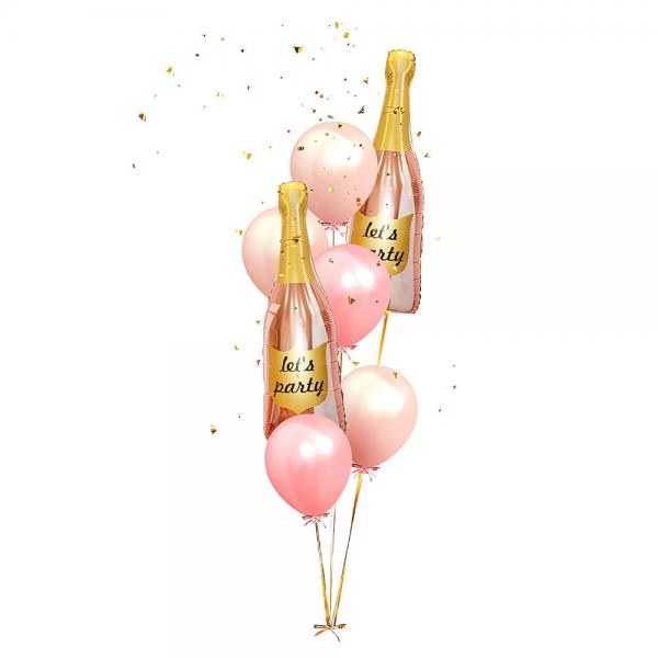 Let's Party Folieballon Champagneflaske