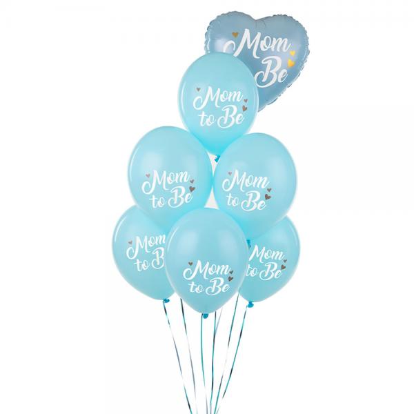 Latexballoner Mom to Be Lysebl 50-pak