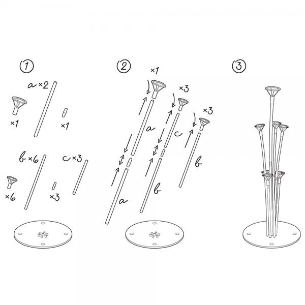 Ballonstativ med 7 Ballonholder 72 cm