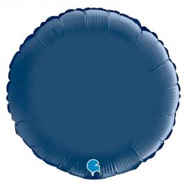 Rund Folieballon Satin Navy Blå