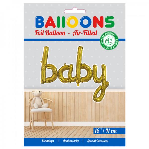 Folieballon Baby Guld
