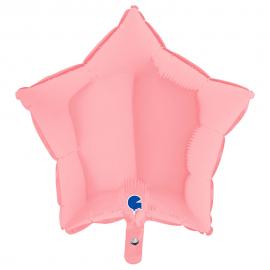 Folieballon Stjerne Pastelpink Mat