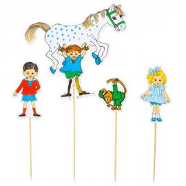 Pippi Langstrømpe Cake Toppers 4-pak