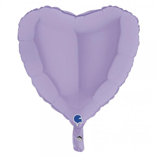 Hjerteballon Mat Pastel Lilla 46 cm
