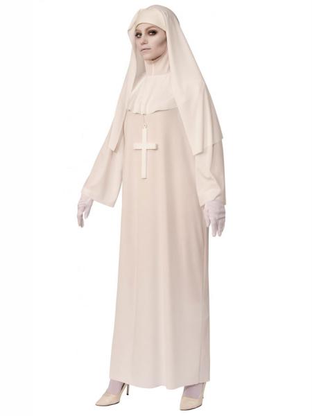 Hvid Nonne Kostume