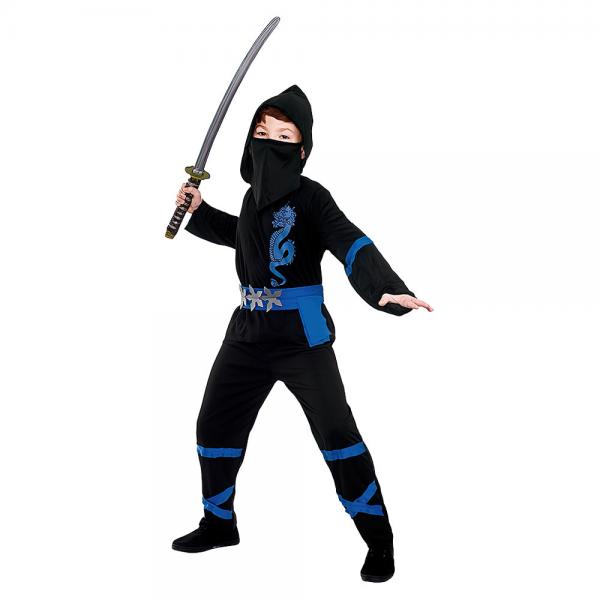 Power Ninja Kostume Sort & Bl Brn