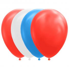 Ballonmix Rød/Hvid/Blå 25-pak