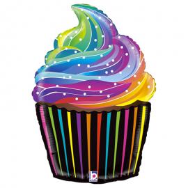 Cupcake Folieballon Flerfarvet