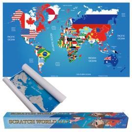 Scratch World Map Flag