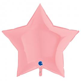 Stor Folieballon Stjerne Mat Pastel Pink