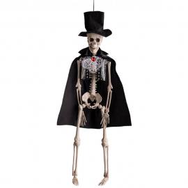 Hængende Skelet med Hat og Kappe