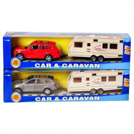 Legetøjsbil med Campingvogn