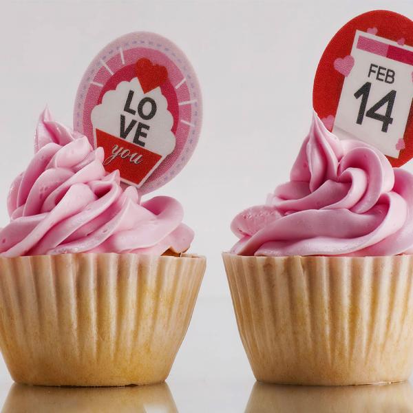 Valentine Spiselige Cupcake Dekorationer