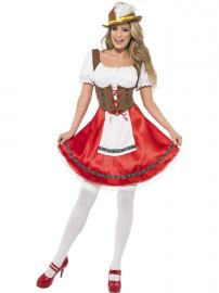 Oktoberfest Tyrolerkjole Rød Kostume
