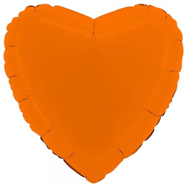 Folieballon Hjerte Orange Matt