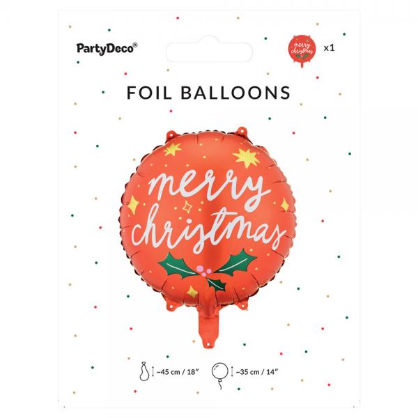 Rund Folieballon Merry Christmas