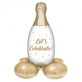 Champagneflaske Folieballon Let's Celebrate