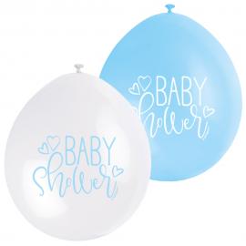 Baby Shower Balloner Blå og Hvid