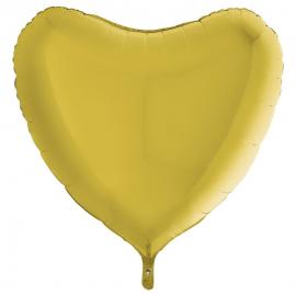 Hjerteballon Folie Pastel Gul