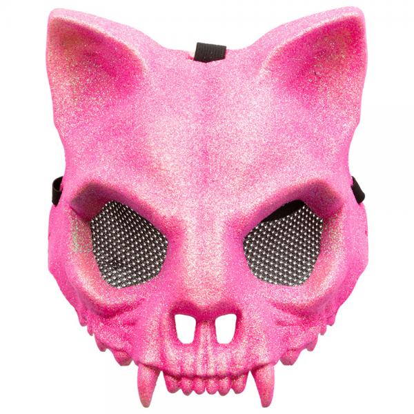 Glitrende 3/4 Skeletmaske Kat