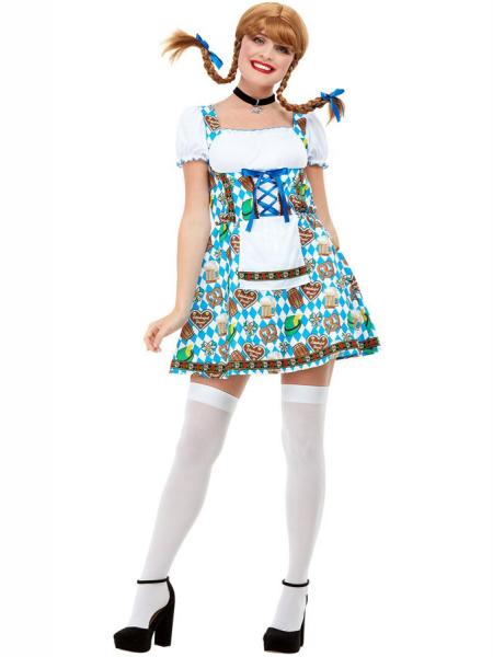 Oktoberfest Kjole l & Kringler Kostume