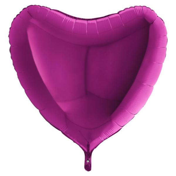 Hjerteballon Folie Magenta