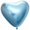 Hjerteballoner Chrome Blå