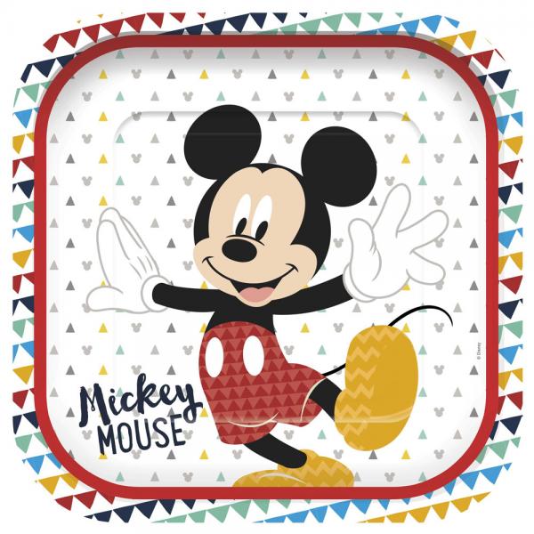 Mickey Mouse Awesome Firkantede Paptallerkener