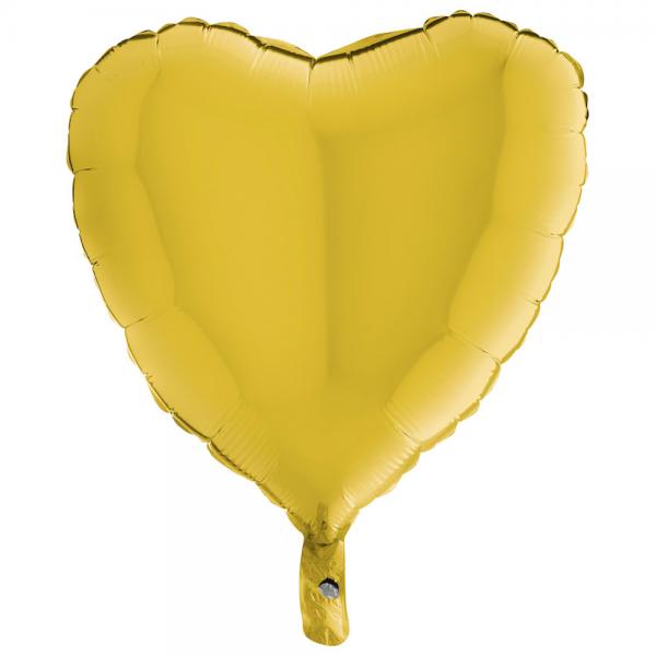 Folieballon Hjerte Pastel Gul