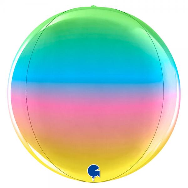 Stor Globe Folieballon Rainbow