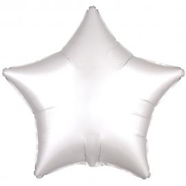 Folieballon Stjerne Hvid/Sølv Satinluxe