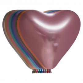 Chrome Mirror Hjerteballoner Flere Farver