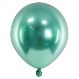 Skinnende Miniballoner Grøn 50-pak